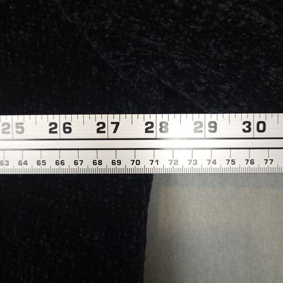 Catherines Women's Polyester Cardigan Sz 2X Open Front Mock Neck Ribbed Black - Picture 6 of 8